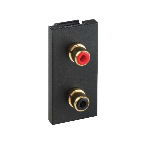 E/Fix 2xGold Phono/Audio Skt 25×50 BL