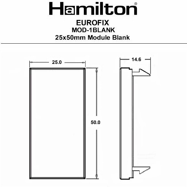 E/Fix Blank Plate Module 50×50 BL