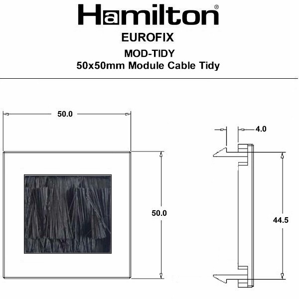 Cable Tidy 50x50mm Modular Black