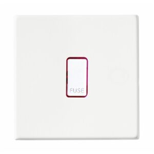 Hartland CFX Primed White 1 gang 13A Fuse with Neon Halo White/Red