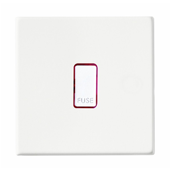 Hartland CFX Primed White 1 gang 13A Fuse with Neon Halo White/Red