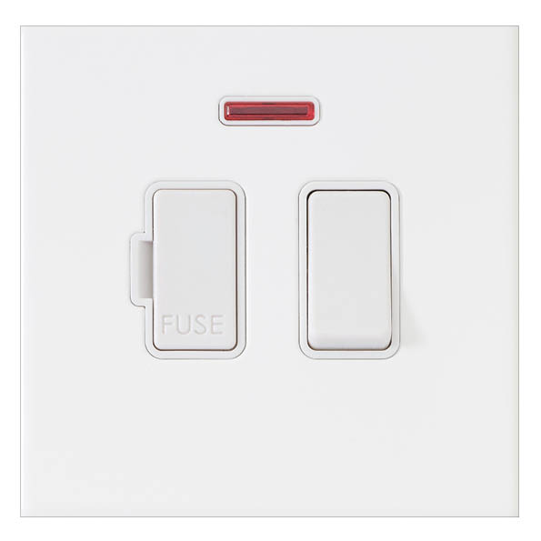 Sheer G2 MW 13A DP Fused Spur+N WH/WH