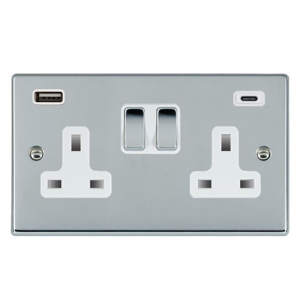 Hart BC DP SS2+USB+USB C BC/WH