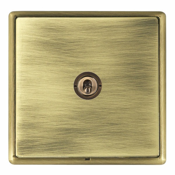 Linea-Rondo CFX Antique Brass Frame/Antique Brass Front 1 gang 20AX 2 Way Toggle Antique Brass