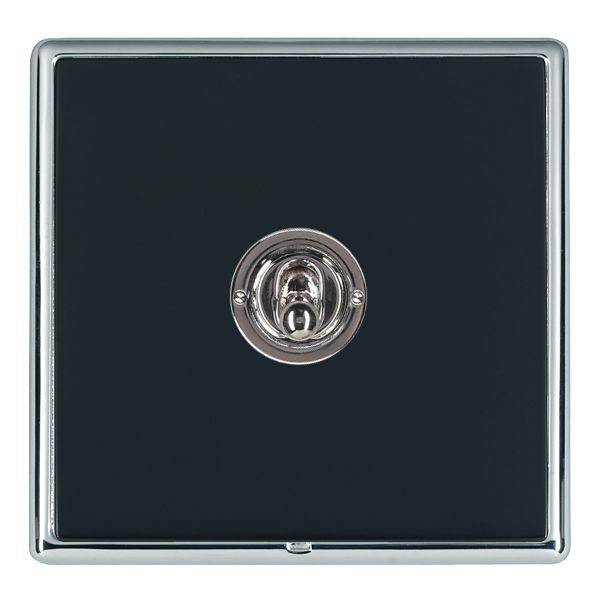 Linea-Rondo CFX Bright Chrome Frame/Piano Black Front 1 gang 20AX Intermediate Toggle Bright Chrome