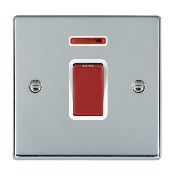 Hart BC 1g 45A Double Pole+N Red Rkr/WH
