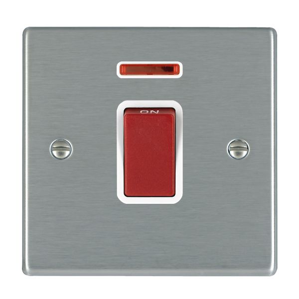 Hart SS 1g 45A Double Pole+N Red Rkr/WH