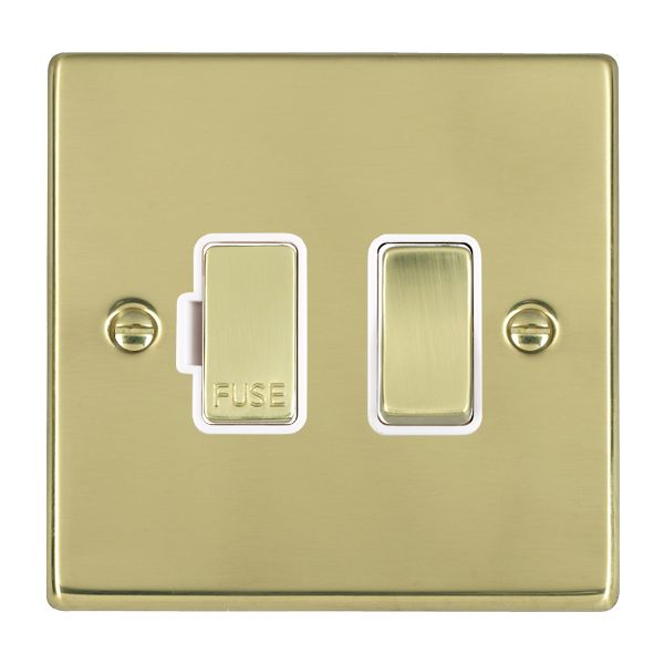 Hart PB 1g 13A DP Fused Spur PB/WH