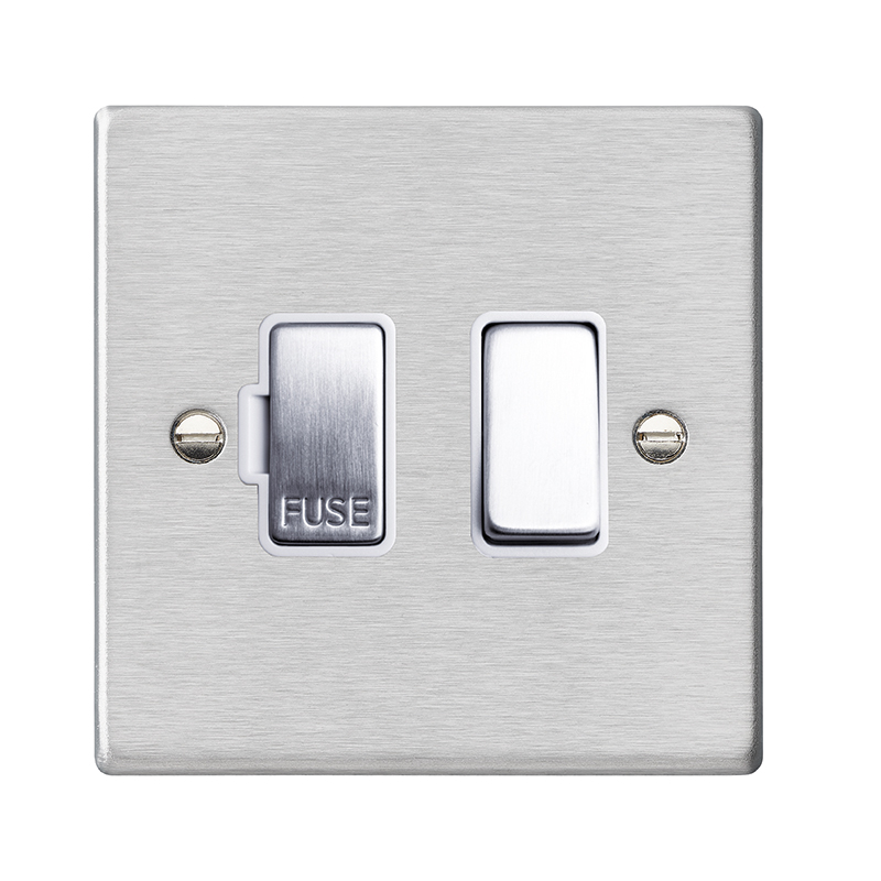 Hart SS 1g 13A DP Fused Spur SS/WH