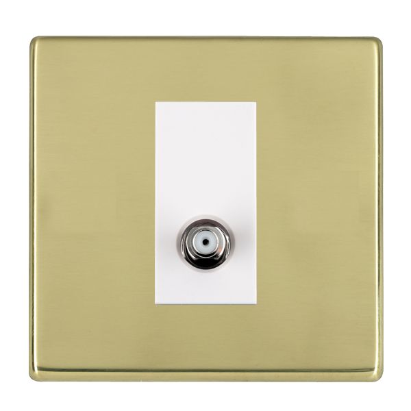 Hartland CFX Polished Brass 1 gang Non-Isolated Satellite White