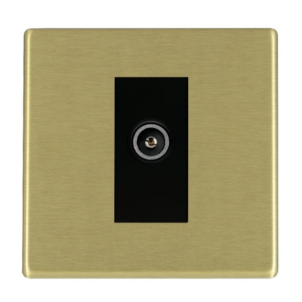 Hartland CFX Satin Brass 1 gang Non-Isolated TV (Female) (DAB Compatible) Black