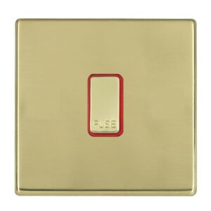 Hartland CFX Polished Brass 1 gang 13A Fuse with Neon Halo Polished Brass/Red