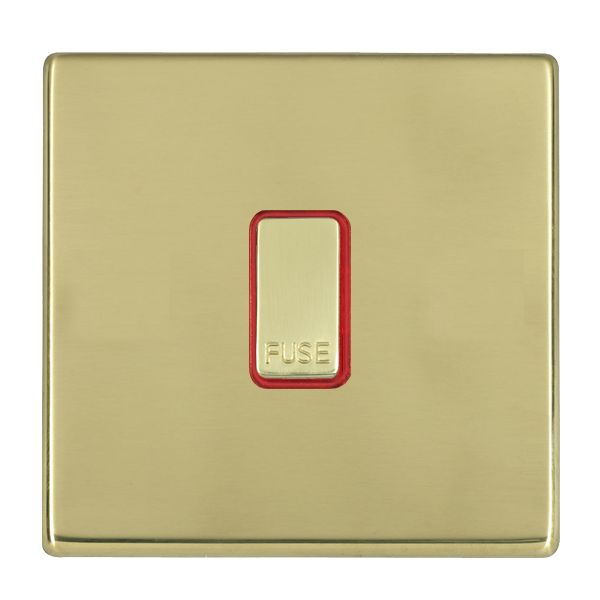 Hartland CFX Polished Brass 1 gang 13A Fuse with Neon Halo Polished Brass/Red