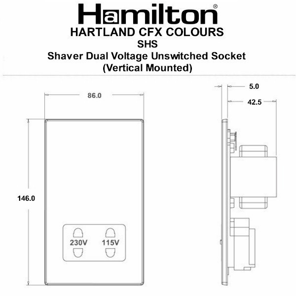 HCFX Col Red Shaver Dual Volt Socket BL - Image 4