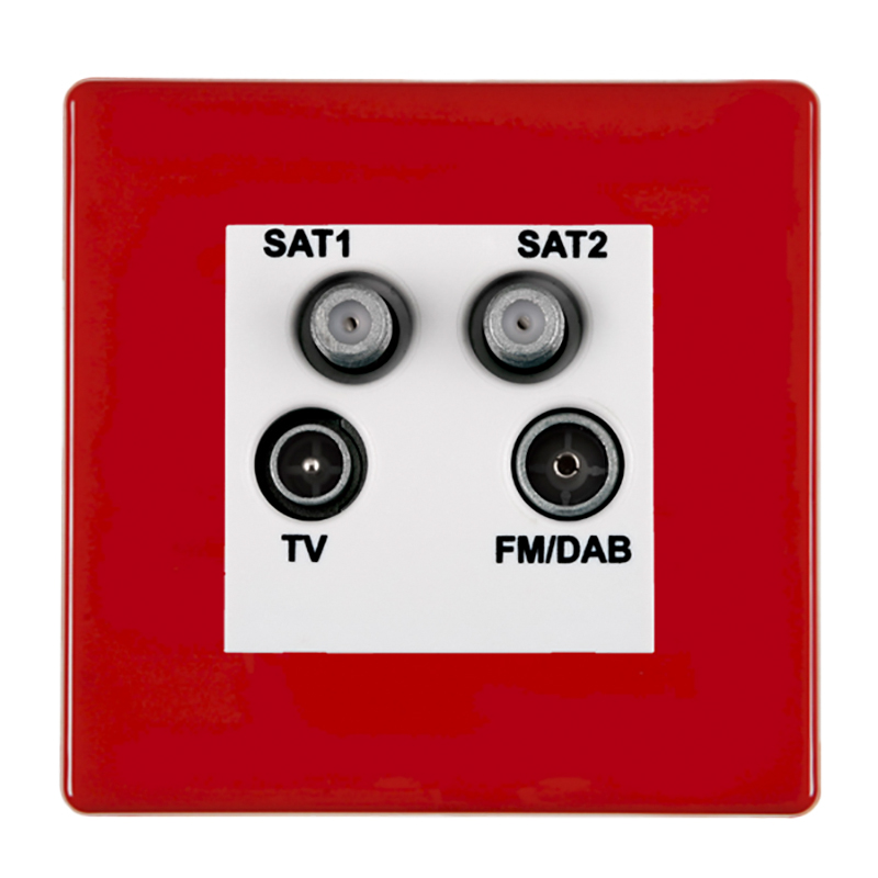 HCFX Col Red Non-Isolated TV+FM+2XSAT WH