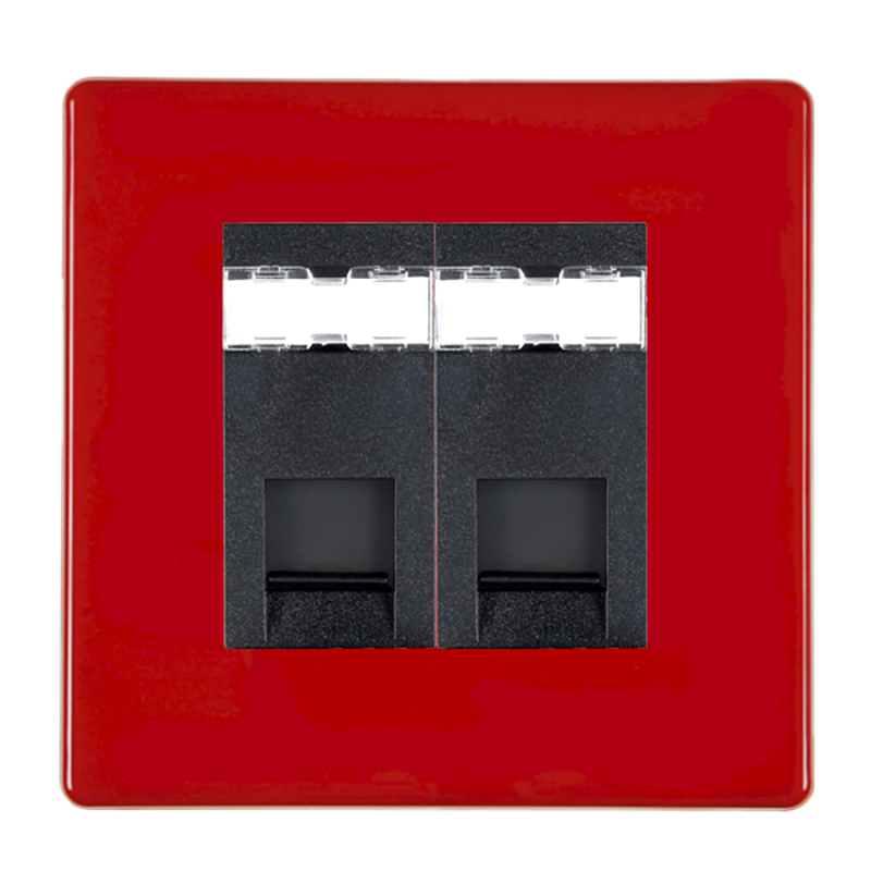 HCFX Col Red 2g RJ45 CAT5E Unshield BL