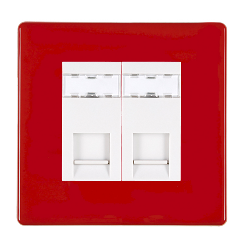 HCFX Col Red 2g RJ45 CAT5E Unshield WH