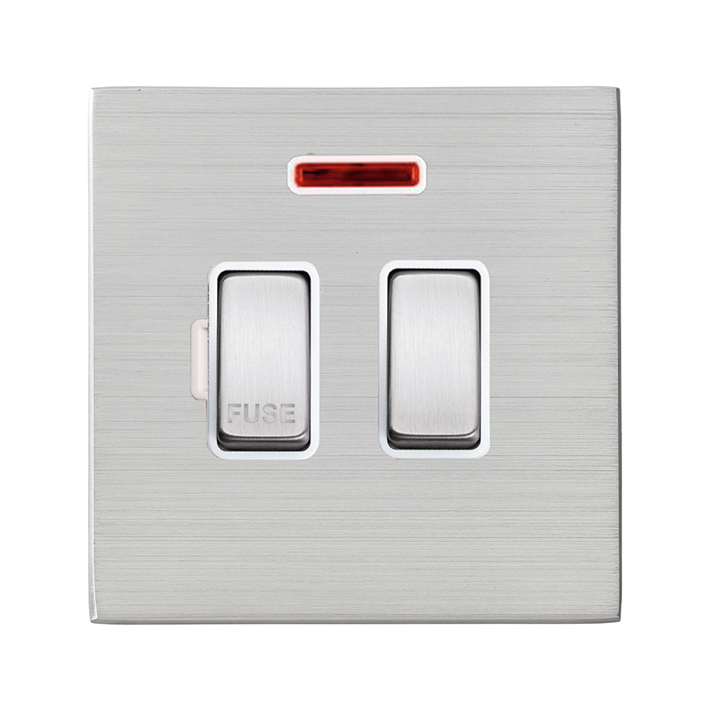 Hart G2 SS 13A DP Fused Spur+N SS/WH