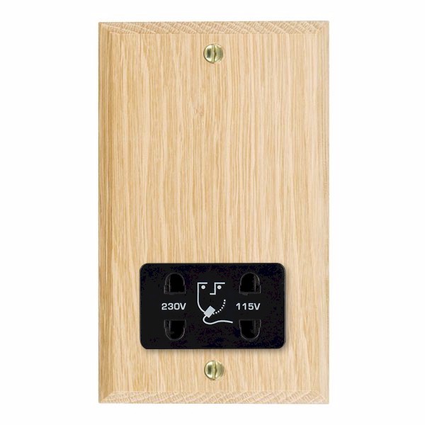 Wood Cha L/O Shaver Dual Volt Socket BL