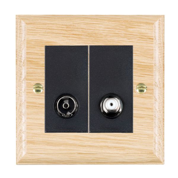 Wood Ovo L/O 2g N-Isol TV+Sat 2in/2 BL