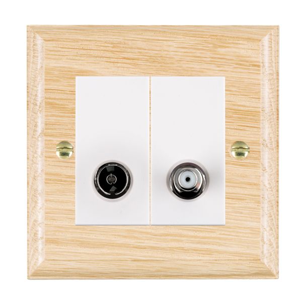 Wood Ovo L/O 2g N-Isol TV+Sat 2in/2 WH