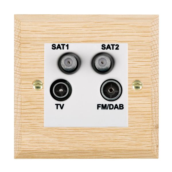 Wood Cha L/O Non-Isolated TV+FM+2XSAT WH