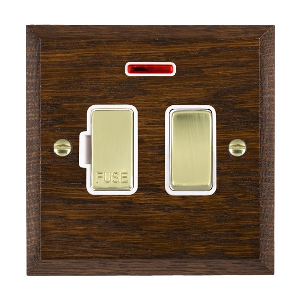 Wood Cha D/O 13A DP Fused Spur+N PB/WH
