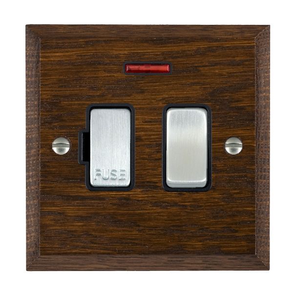 Wood Cha D/O 13A DP Fused Spur+N SC/BL