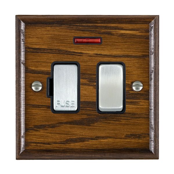 Wood Ovo D/O 13A DP Fused Spur+N SC/BL