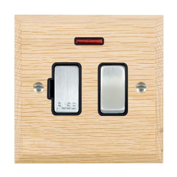 Wood Cha L/O 13A DP Fused Spur+N SC/BL