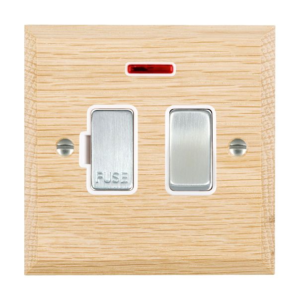 Wood Cha L/O 13A DP Fused Spur+N SC/WH