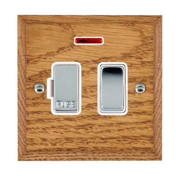 Wood Cha M/O 13A DP Fused Spur+N BC/WH