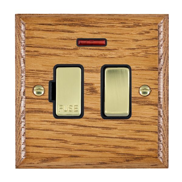 Wood Ovo M/O 13A DP Fused Spur+N PB/BL