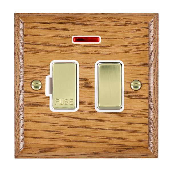 Wood Ovo M/O 13A DP Fused Spur+N PB/WH