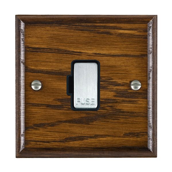 Wood Ovo D/O 1g 13A Fuse Only SC/BL