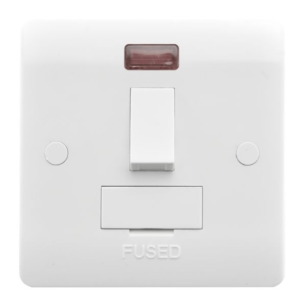 Verve White 13A DP Fuse SPUR+Neon WH