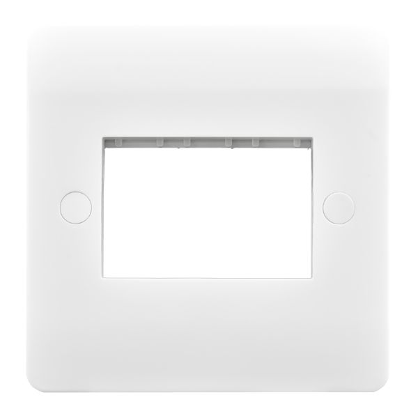 Verve White Micro Grid 3 Gang Plate