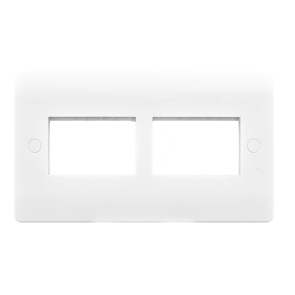 Verve White Micro Grid 6 Gang Plate