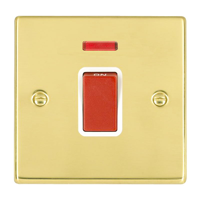 Hart SB 1g 45A Double Pole+N Red Rkr/WH