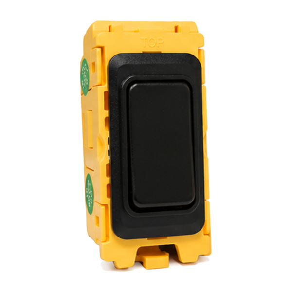 Grid-IT Front Loading 20AX 2 Way Rocker Module Black and Black Bezel