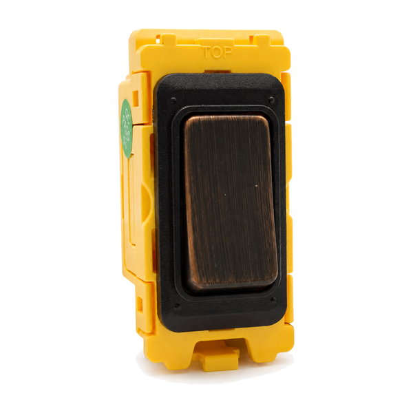 Grid-IT Front Loading 20AX Non-Retractive 2 Way and Off Rocker Module Etrium Bronze and Black Bezel