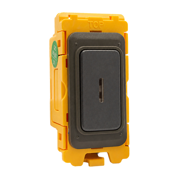 Grid-IT Front Loading 20AX 2 Way Key Switch Module Anthra Gray and Quartz Grey Bezel