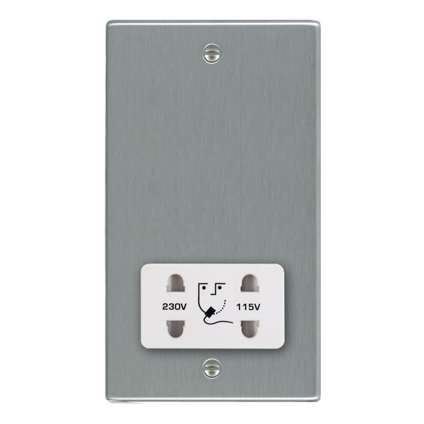 Hart SS Shaver Dual Volt Socket WH
