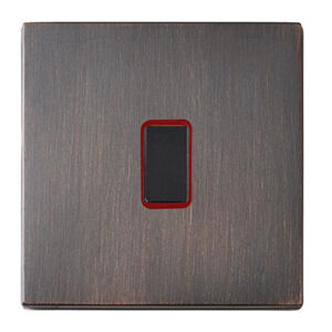 Hartland CFX Etrium Bronze 1 gang 13A Fuse with Neon Halo Black/Red