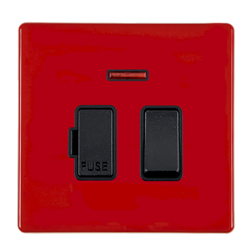 HCFX Col Red 13A DP Fused Spur+N BL/BL