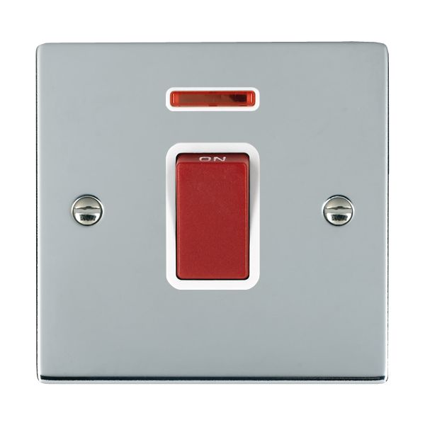 Shr BC 1g 45A Double Pole+N Red Rkr/WH