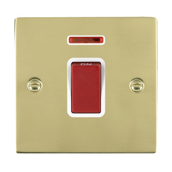 Shr PB 1g 45A Double Pole+N Red Rkr/WH