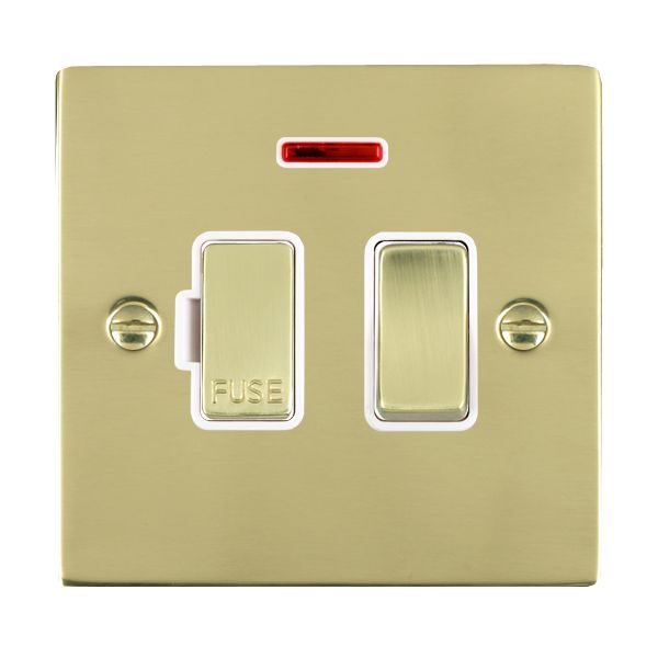 Shr PB 13A DP Fused Spur+N PB/WH