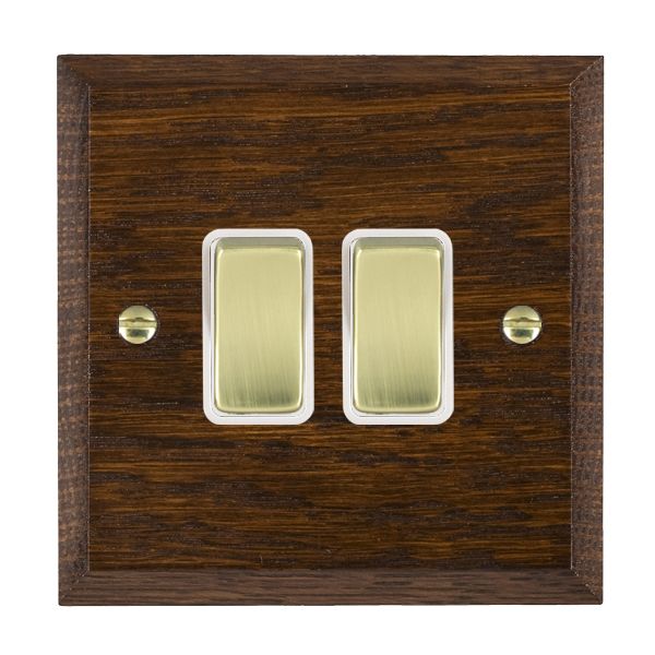 Wood Cha D/O 2g 10AX 2 Way Rkr PB/WH