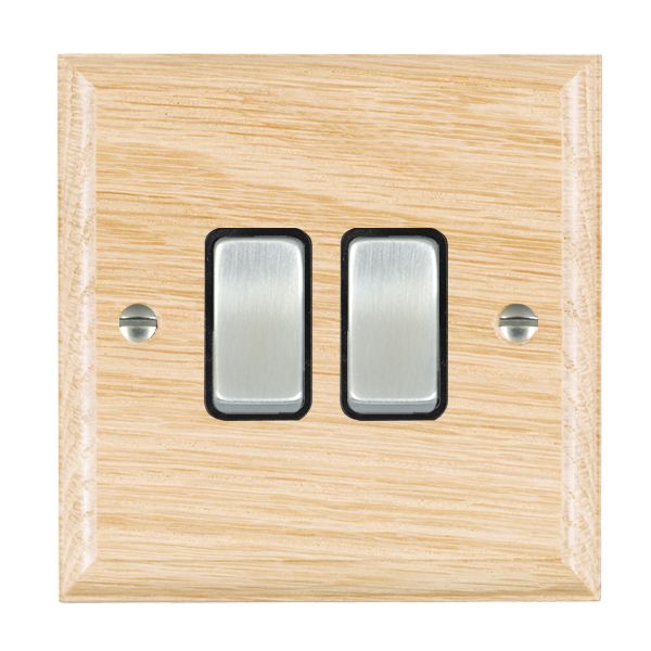 Wood Ovo L/O 2g 10AX 2 Way Rkr SC/BL
